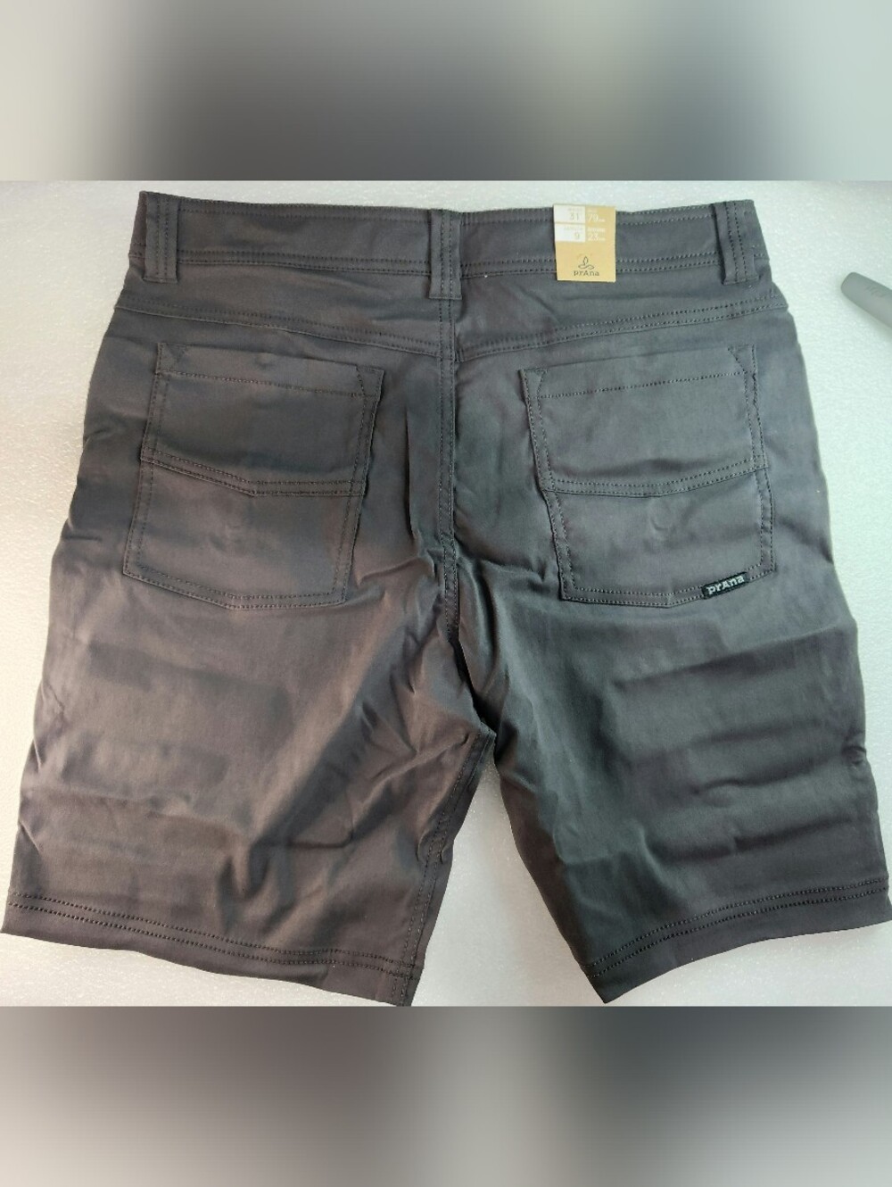 Prana Brione Mens Charcoal Grey Stretch Shorts Size 31 - Picture 5 of 8